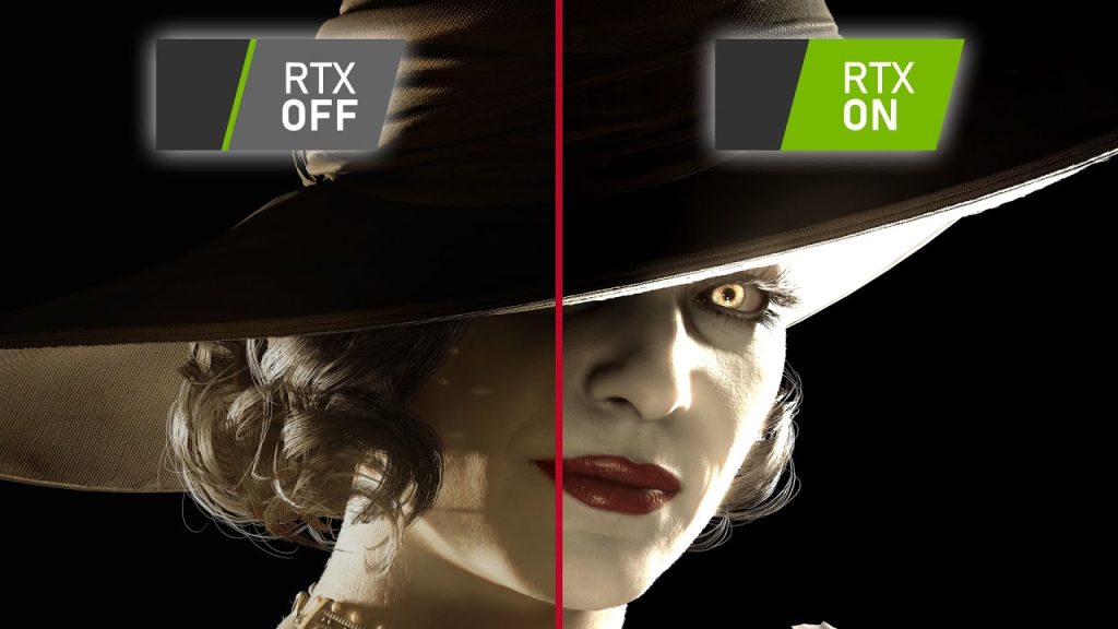 Imagem mostra a mesma personagem, mostrando a diferença nas duas renderizações de gráficos