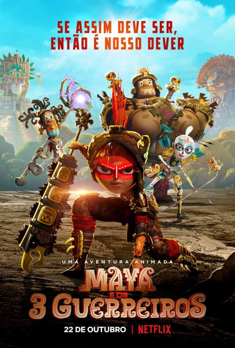Imagem promocional de Maya e os 3 Guerreiros. - Otageek