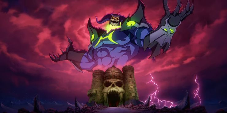 Deus Esqueleto sobre o castelo de Grayskull. - Otageek 