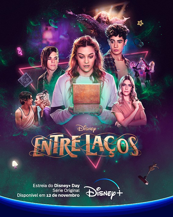 Poster da série Entre Laços, estampando boa parte do elenco principal na capa.