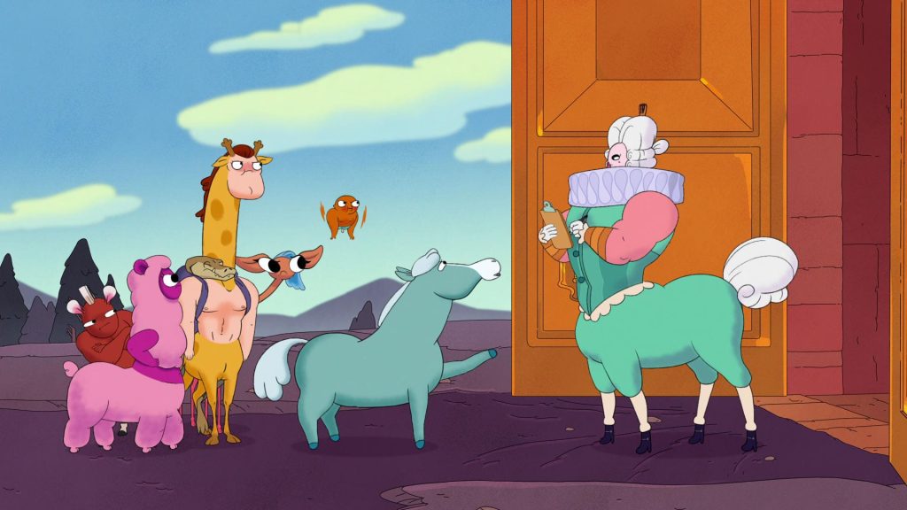 Animação - centauros diante de um porta