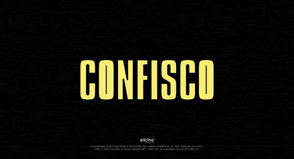 Logo do documentário "Confisco", disponível na HBO Max a partir de 9 de novembro