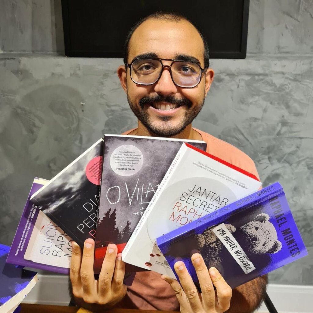 Raphael Montes e seus livros.