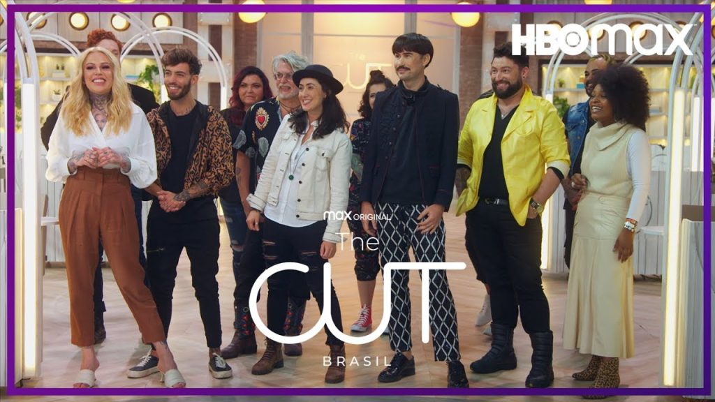 Imagem promocional do reality The Cut, da HBO Max. Nela, podemos ver um grupo de pessoas com roupas bem estilosas sorrindo.