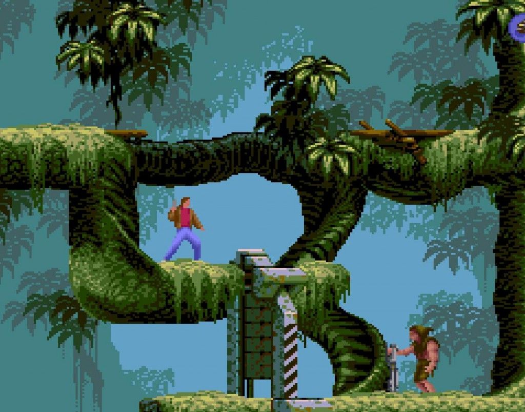 Imagem do jogo side scrolling Flashback, do Megadrive, lançado 3 anos após Prince of Persia. Otageek
