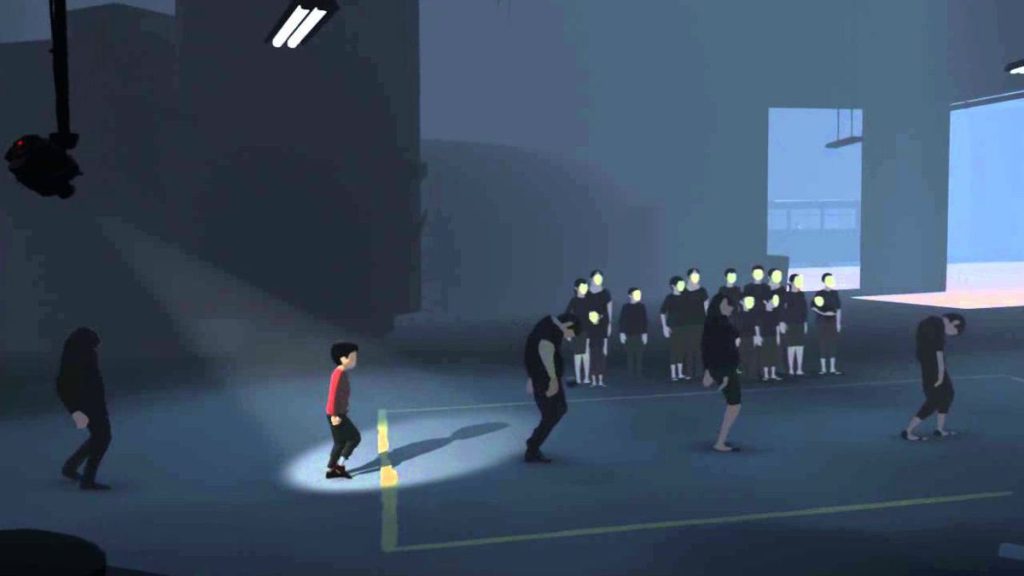 Protagonista do game side scrolling Inside caminha lentamente entre as outras pessoas, adultas, sendo vigiado por um facho luminoso. Otageek