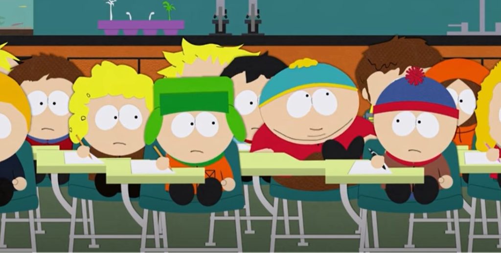 Cena da sala de aula de South Park