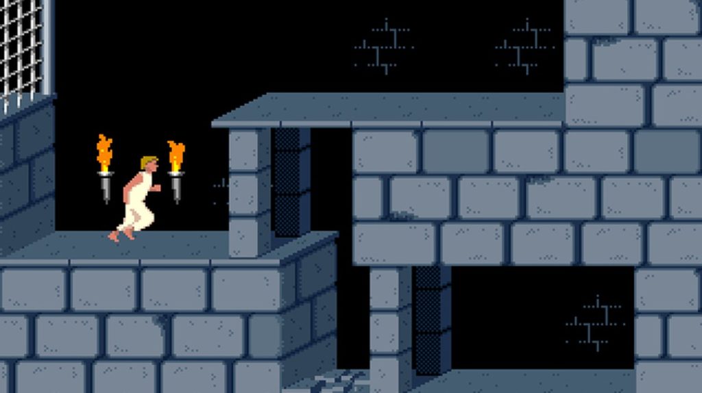 Imagem do jogo side scrolling Prince of Persia em sua versão original, de 1989 - Otageek