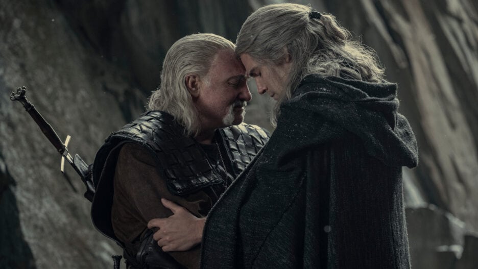 Vesemir e Geralt na série