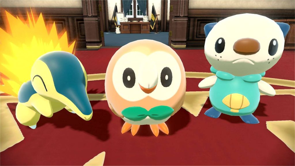 Cyndaquil, Rowlet e Oshinawett em Pokémon Arceus