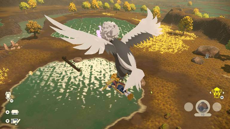 Vista de cima de um mapa em pokémon legends arceus