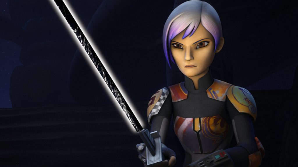 Sabine com o sabre negro em Star Wars Rebels - otageek