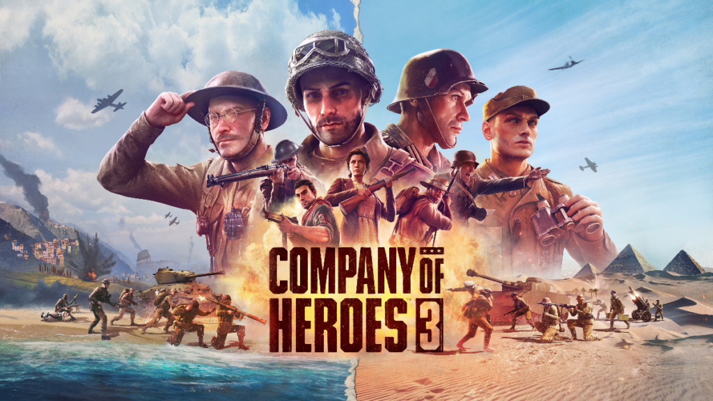 Em novo pôster de Company of Heroes 3, temos os principais personagens acima e embaixo os soldados guerreando. 