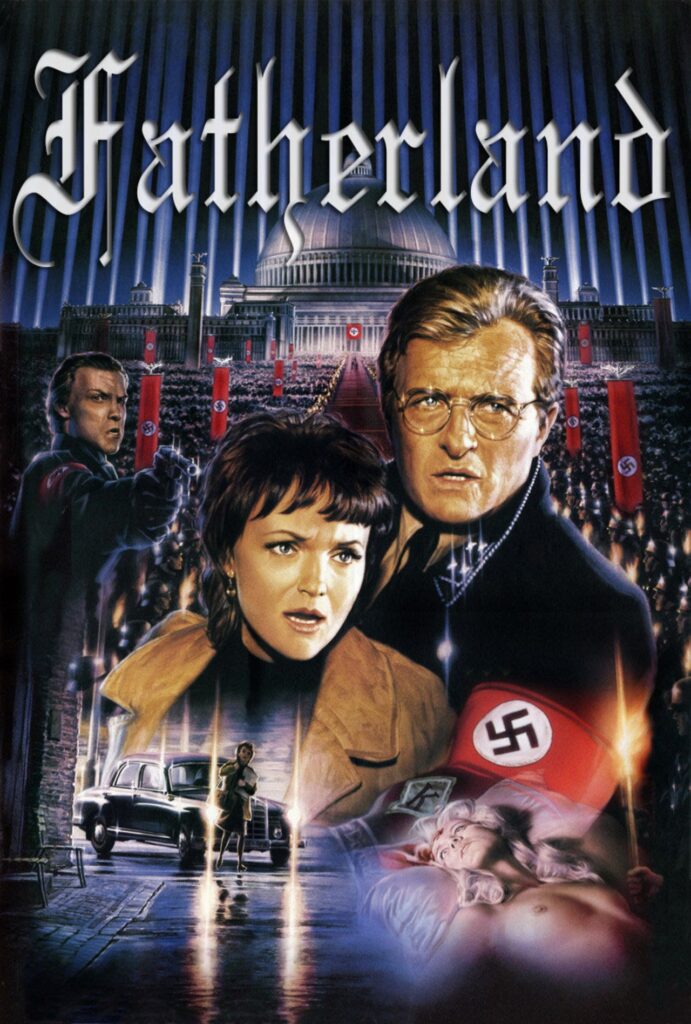 Capa do filme A Nação do Medo (Fatherland), estrelado pelo ator Rutger Hauer.