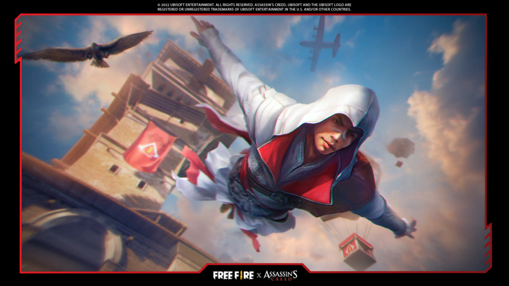 Nova skin de Assassin's Creed durante o Salto da Fé.