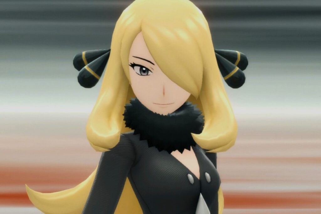 Personagem Cynthia de Pokémon em destaque