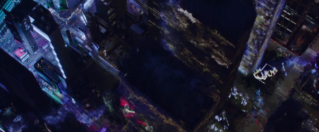Morbius lança um radar a la Assassin's Creed pela cidade.