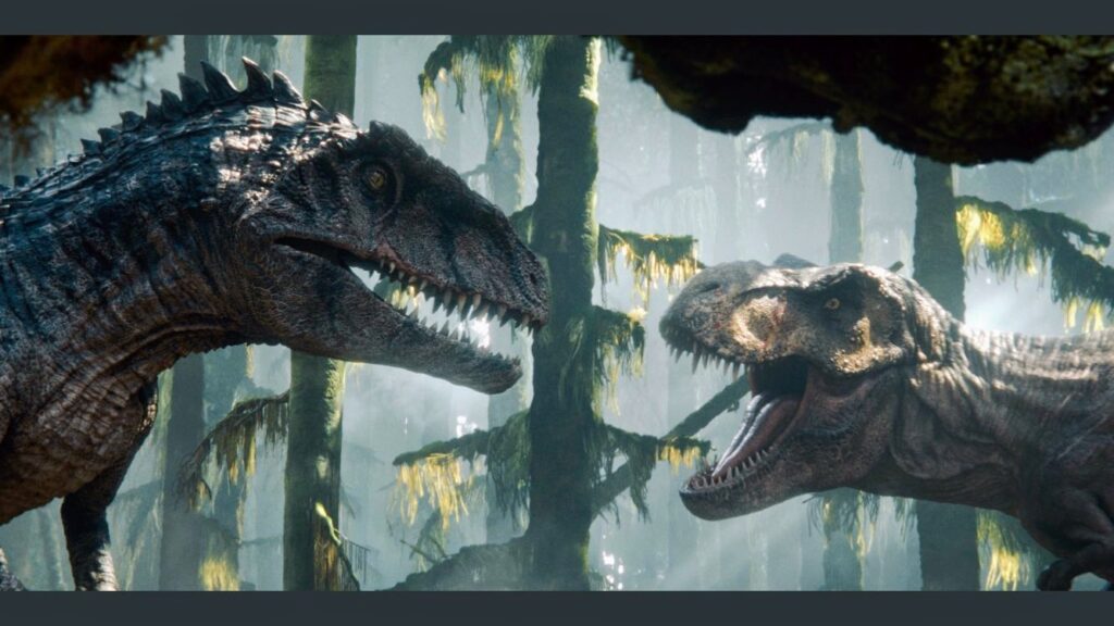 Giganotossauro e Tiranossauro disputam o posto de maior predador pré-histórico em novo filme de Jurassic World 