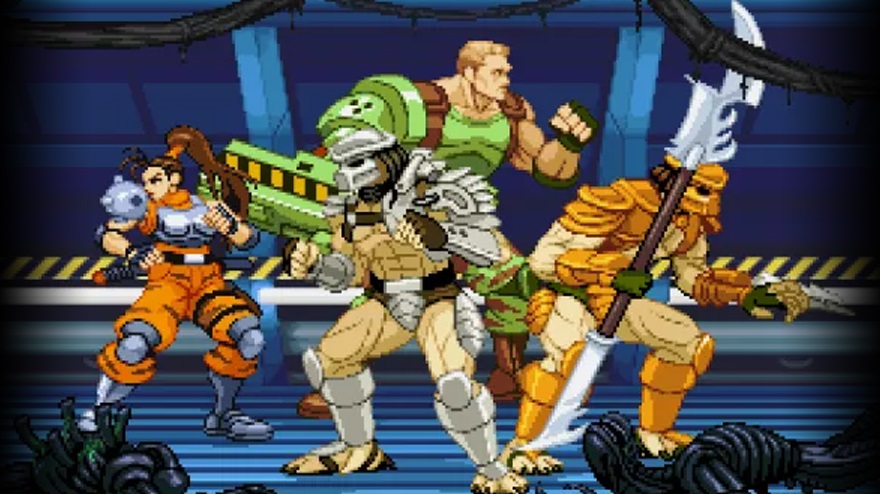 Os quatro personagens do game, sendo um deles, a nova etnia de Predador, presente desde 1994
