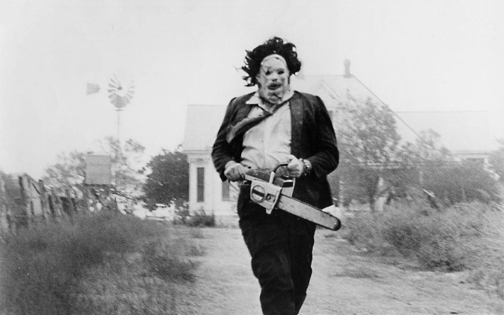 Ator Gunnar Hansen em Texas Chainsaw Massacre, o filme de 1974.
