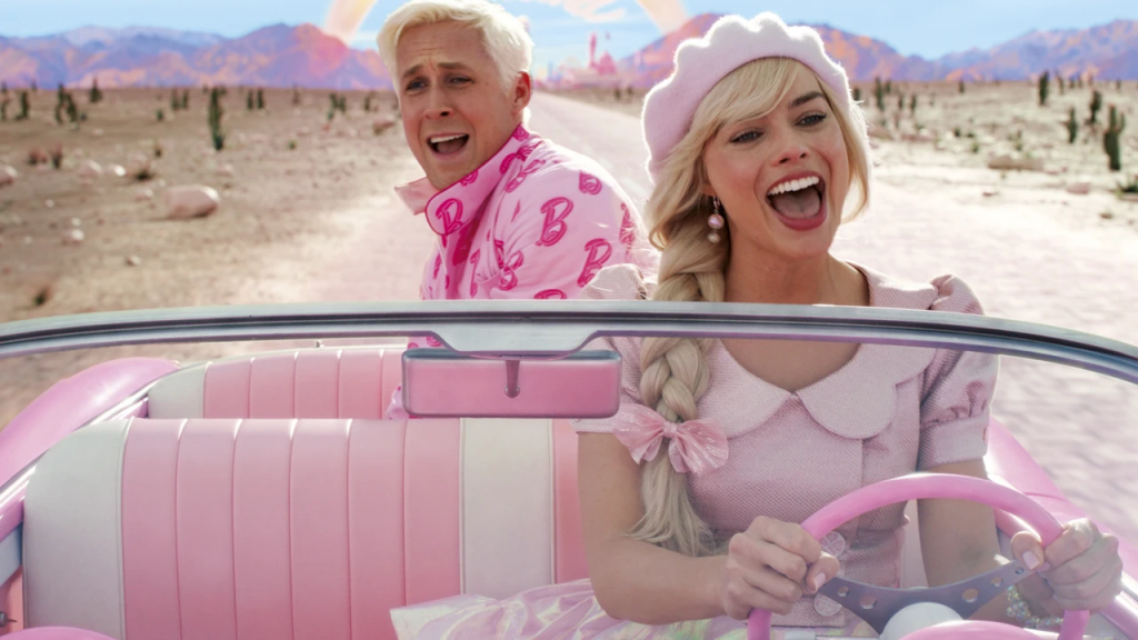 Ryan Gosling e Margot Robbie nos seus respectivos papéis de Ken e Barbie. - Otageek