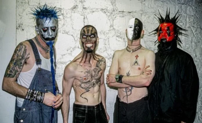 Banda Mudvayne. Foto promocional do início de carreira.