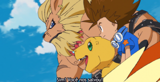 Taichi, Agumon e Leomon