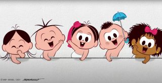 Personagens da Turma da Mônica na coleção.