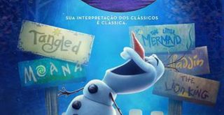 No pôster, personagem Olaf, da animação Frozen está em banner promocional de Disney + Olaf apresenta