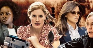 Jessica Chastain, Penélope Cruz, Diane KrugerLupita, Nyong' em pôster do filme As Agentes 355